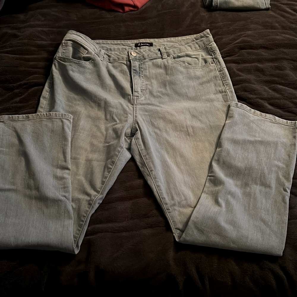 5 pocket light blue boot cut jeans size 14